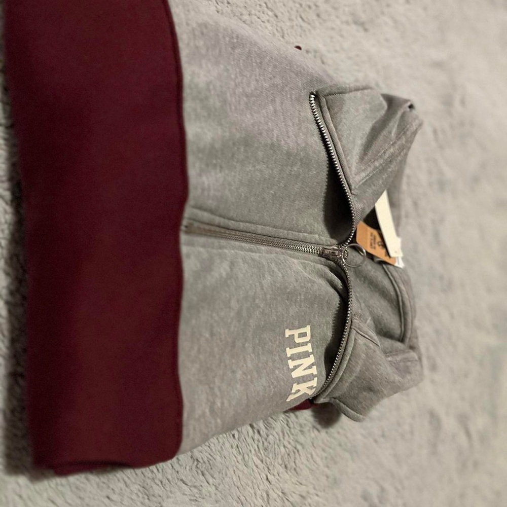 VS PINK Burgundy quarter zip size M